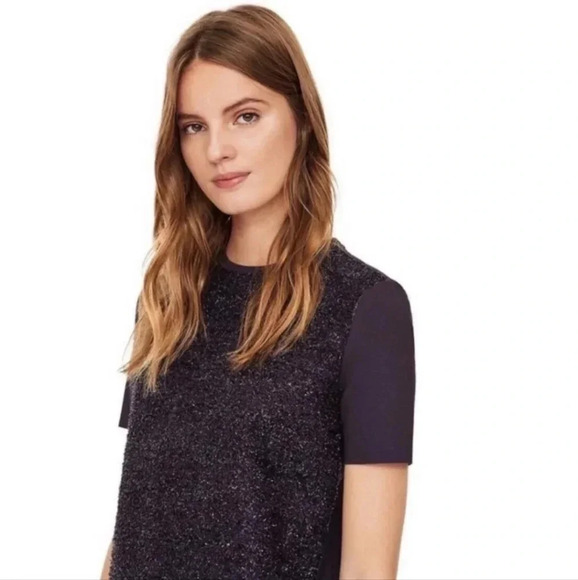 TORY Burch tinsel shimmer shift mini dress - Picture 2 of 12